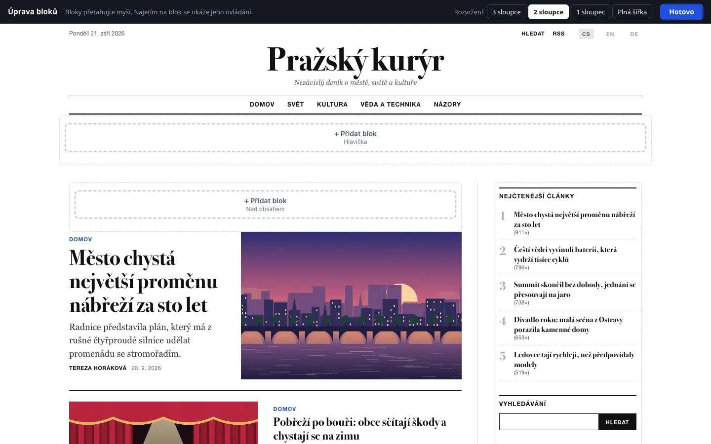Vizuální editor bloků