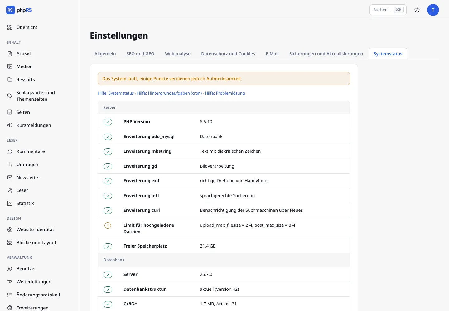 Systemstatus
