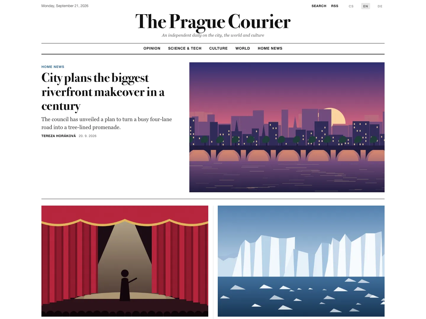 The Classic Newspaper template – front page