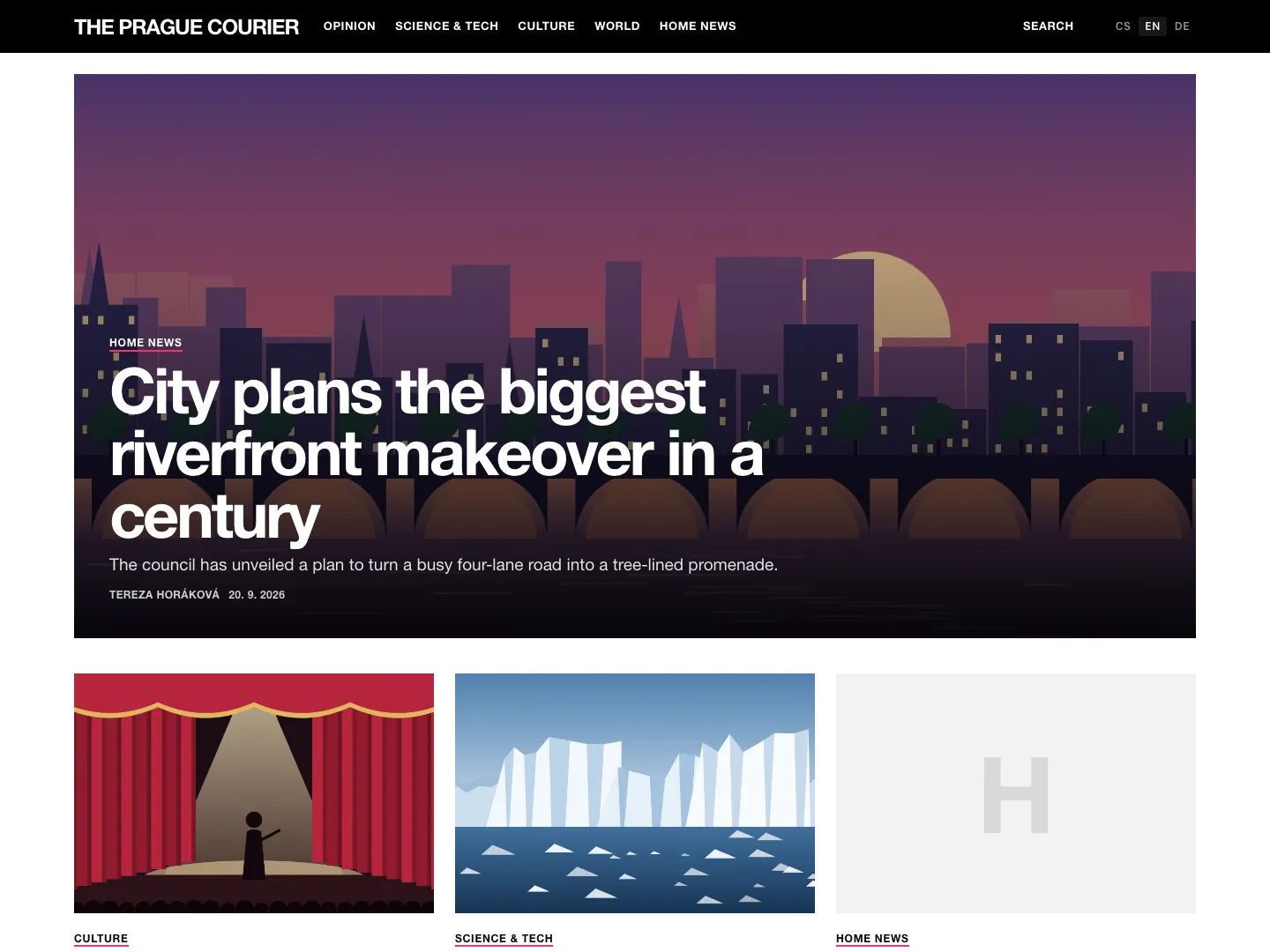 The Modern Magazine template – front page